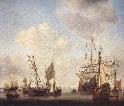 VELDE, Willem van de, the Younger Warships at Amsterdam rt USA oil painting reproduction